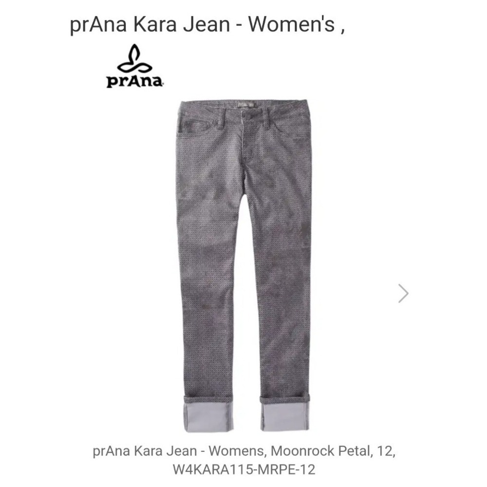 prAna‎ Womens Kara Jeans 12/31 Skinny Pants Moonrock Petal Gray Lilac W4KARA115